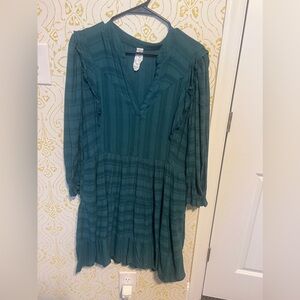 Anthropologie/Amadi casual drop waist v neck collared midi dress size medium